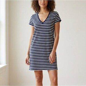 Madewell Women's XS Northside Vintage Short Sleeve Striped V-neck T-shirt Dress